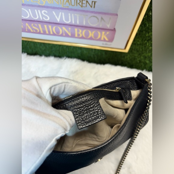 ❤️ Gucci Soho Flap Black Leather Bag A1229M226 - Picture 12 of 16